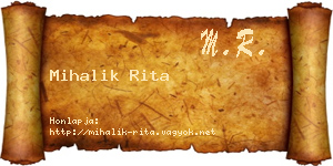 Mihalik Rita névjegykártya
