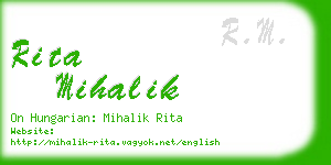 rita mihalik business card